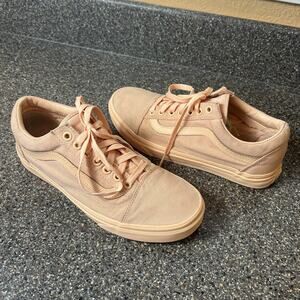 VANS Off The Wall Women Size 8 Orange  Canvas Lace Up Sneaker Low Top Mens 6.5